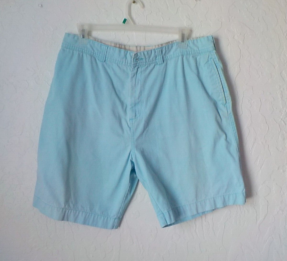Caribbean Joe Men size 40 Blue Teal Denim Shorts Bermudas 100% Cotton Weekend